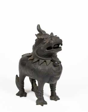 Chinese Bronze Pho Dog Incense Burner