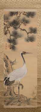 Chinese Watercolor on Silk Scroll Painting