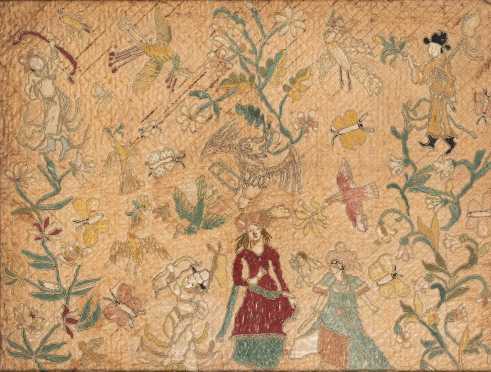 18thC or Earlier Chinese Needlework Picture