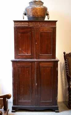 Anglo Indian Export Two Part Hardwood Cupboard