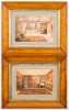 Pair of English 19thC Watercolor Interiors with History