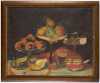 American Primitive Still Life of Fruit Painting