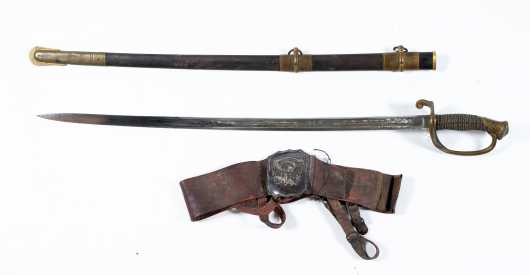 New Hampshire Civil War Officers Sword, Belt and Ephemera