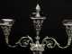Pair of English Coin Silver Candlestick with Later Candelabra