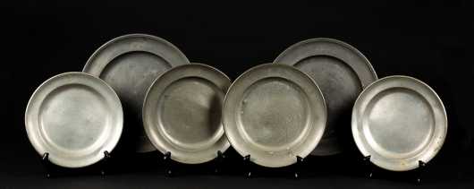 Six 18th/19thC Pewter Plates