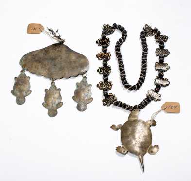 Hudson Bay Native American Beaver and Turtle Necklaces