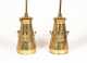 Pair of Engraved Brass Milk Can Lamps