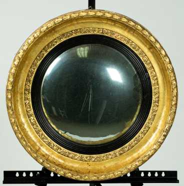 19thC Gilded Convex Mirror