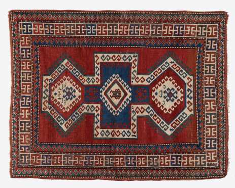 Antique Kazak Oriental Scatter Rug