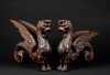 Pair of Carved Wooden Griffin Architectural Elements