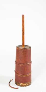 Red Painted Butter Churn