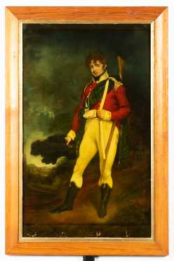 British Military Portrait Reverse Print on Glass