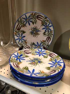 Five Continental Pottery Dinner Plates