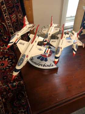 Thunderbirds Model Airplanes on Stand