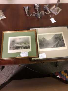 Two Prints, Squam Lake and Echo Lake, Framed