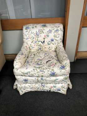 Butterfly Flower Upholstered Lounge Chair