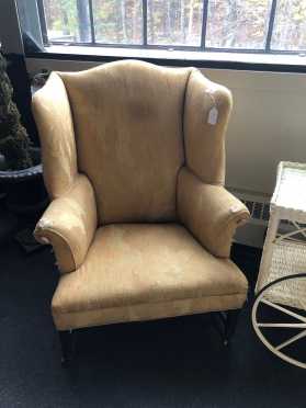 18thC Wing Chair, Feet Cut for Castors