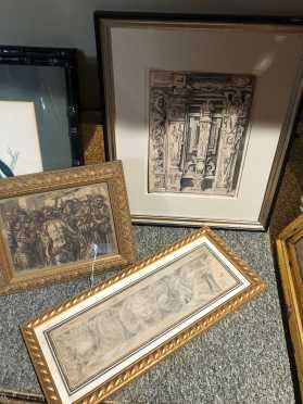 Three Continental Classical Style Framed Prints