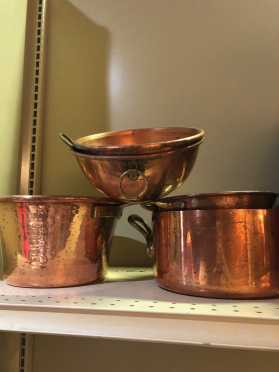 Five Pieces of Copper Cookware