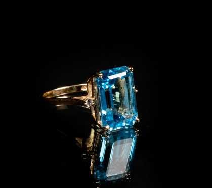 Topaz, Diamond and Yellow Gold Ring