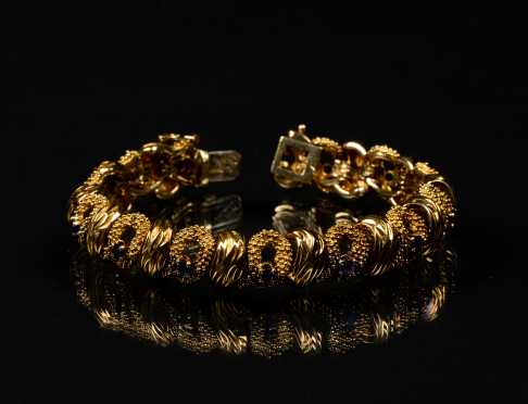 Tiffany & Co. 18k Gold and Sapphire Bracelet