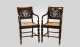 Pair of Chinese Export Carved Arm Chairs