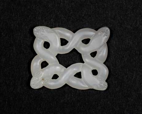 18th/19thC Chinese Pale Gray Jade Openwork Carving