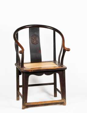 Early Chinese Hardwood Horseshoe Shaped Armchair