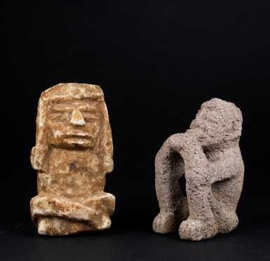 Two Pre Columbian Seated Figures *AVAILABLE FOR REASONABLE OFFERS*