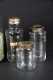 Six Hand Blown Glass Storage Jars
