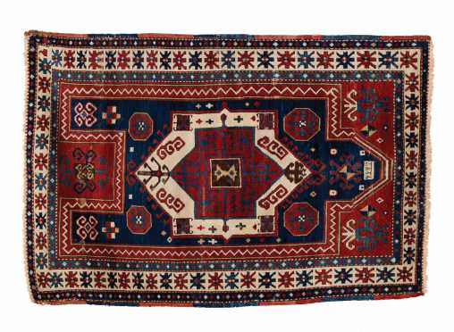 L19thC Kazak Prayer Oriental Rug