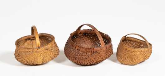 Three Miniature Buttocks Baskets