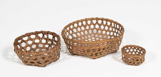 Three Miniature Cheese Form Baskets *AVAILABLE FOR REASONABLE OFFERS*