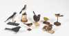 Eight Painted Miniature Songbirds