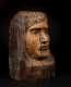Native American Carved Wooden Bust of Woman