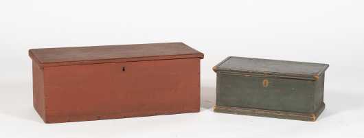 Two Pine Painted Boxes