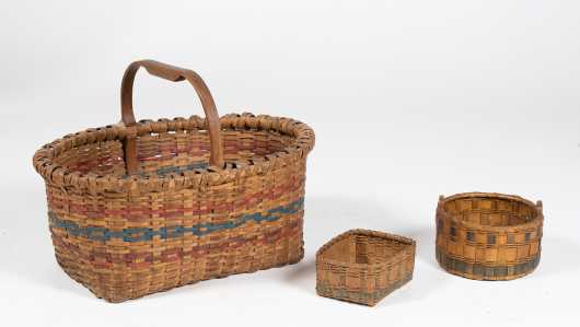 Three Native American Splint Baskets