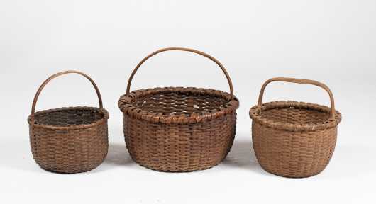 Three Handled Splint Baskets