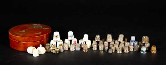 A Large Collection of Gold, Silver and other Thimbles