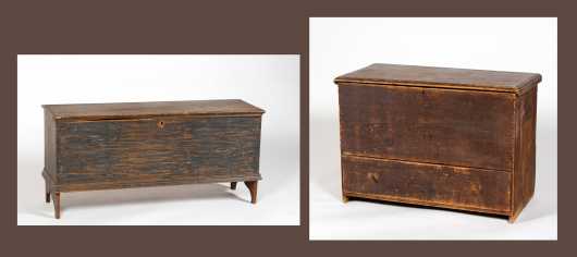 Two Early Pine Blanket Chests