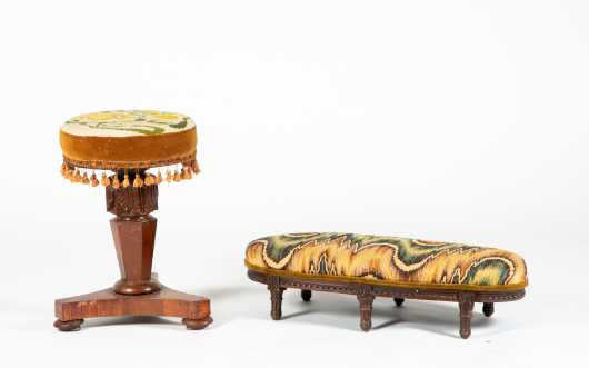 French Empire Piano and Foot Stools