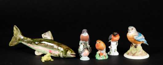 Collection of Porcelain Birds and a Fish