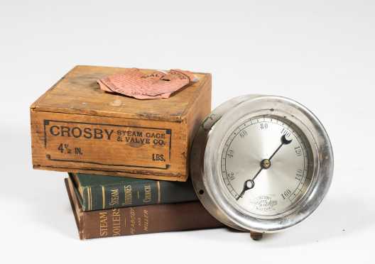 "Crosby" Steam Gauge and Two Steam Turbine Books *AVAILABLE FOR REASONABLE OFFERS*
