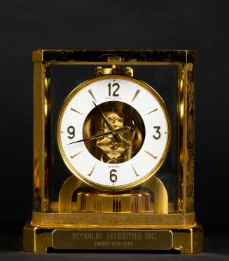 Atmos Brass and Glass Shelf Clock
