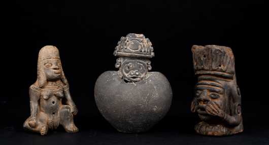 Three Pre Columbian Figural Objects *AVAILABLE FOR REASONABLE OFFERS*