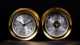 Pair of Chelsea Brass Wall Clock and Barometer