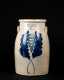 F.B. Norton & Co Blue Flower Decorated Butter Churn