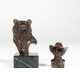 Two Bronze Castings of a Grizzly Bear and Cowboy