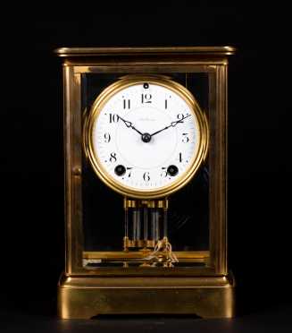 Seth Thomas Brass and Glass Shelf Clock