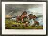 Currier and Ives Colored Print "Life on the Prairie", "The Trappers de Fence" "Fire Fight Fire"